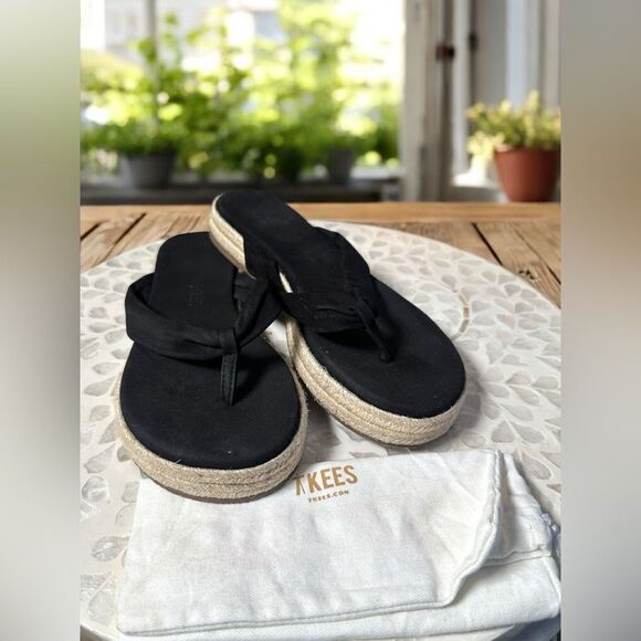 New TKEES Hera Suede Leather espadrille Sandals Platform Flats - Picture 10 of 15